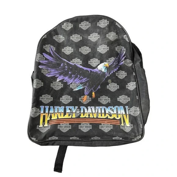 Bags | Vintage 9s Harleydavidson Black Eagle Logo Backpack  display picture 1